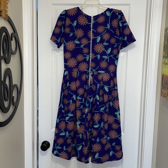 ✨LuLaRoe Purple and Pink Floral Amelia Dress - Picture 6 of 7
